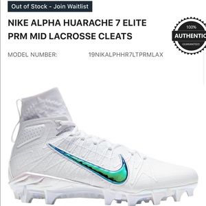 Nike Alpha Huarache cleats size 8.5